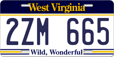 WV license plate 2ZM665