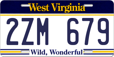WV license plate 2ZM679