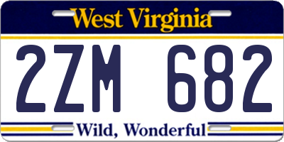 WV license plate 2ZM682