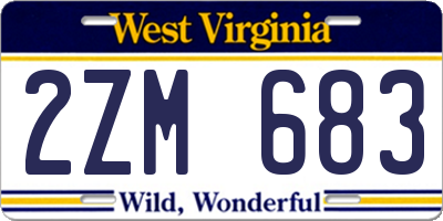 WV license plate 2ZM683