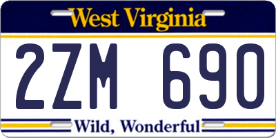 WV license plate 2ZM690