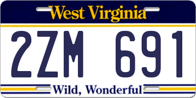 WV license plate 2ZM691