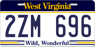 WV license plate 2ZM696