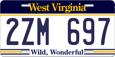 WV license plate 2ZM697