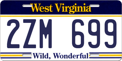 WV license plate 2ZM699