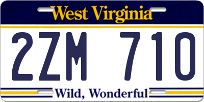 WV license plate 2ZM710