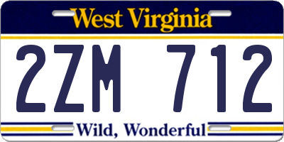 WV license plate 2ZM712