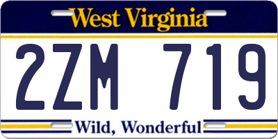 WV license plate 2ZM719