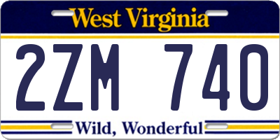 WV license plate 2ZM740