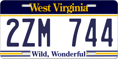 WV license plate 2ZM744