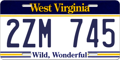 WV license plate 2ZM745