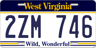 WV license plate 2ZM746
