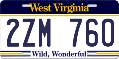 WV license plate 2ZM760