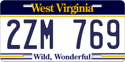 WV license plate 2ZM769
