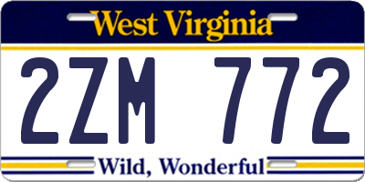 WV license plate 2ZM772