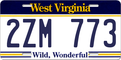 WV license plate 2ZM773