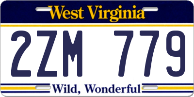 WV license plate 2ZM779