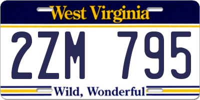 WV license plate 2ZM795
