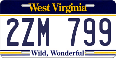 WV license plate 2ZM799
