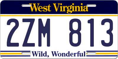WV license plate 2ZM813