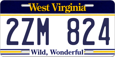 WV license plate 2ZM824