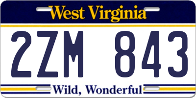 WV license plate 2ZM843