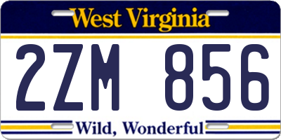 WV license plate 2ZM856