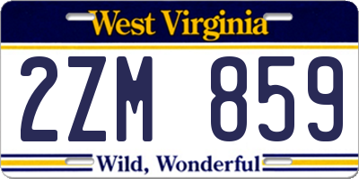 WV license plate 2ZM859