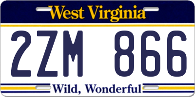 WV license plate 2ZM866