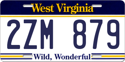 WV license plate 2ZM879