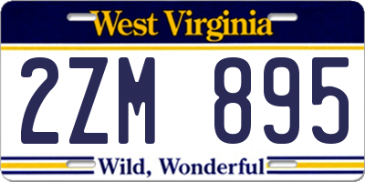 WV license plate 2ZM895