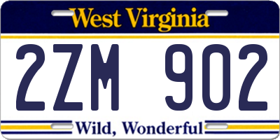 WV license plate 2ZM902