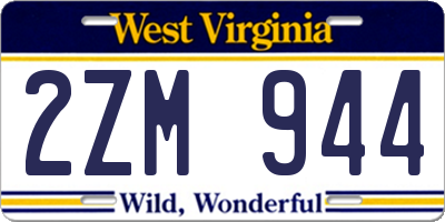 WV license plate 2ZM944