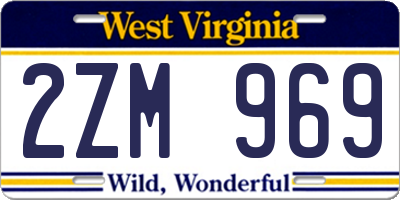 WV license plate 2ZM969