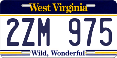WV license plate 2ZM975