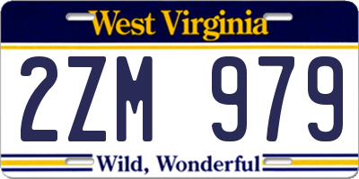 WV license plate 2ZM979