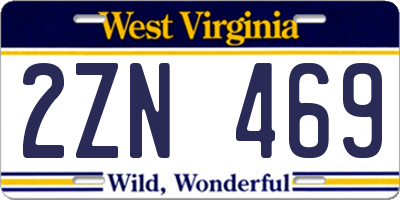 WV license plate 2ZN469
