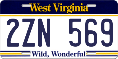 WV license plate 2ZN569