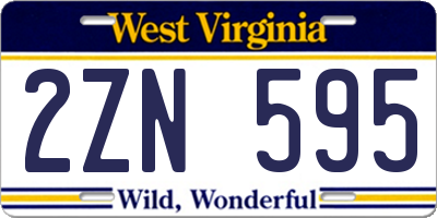 WV license plate 2ZN595