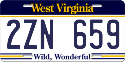 WV license plate 2ZN659