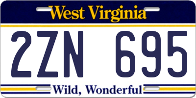 WV license plate 2ZN695