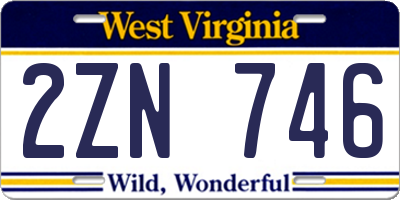 WV license plate 2ZN746