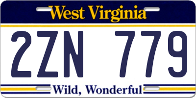 WV license plate 2ZN779