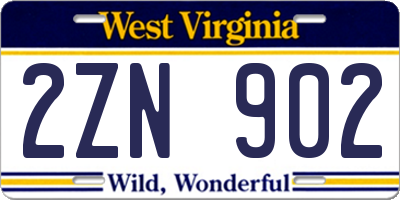 WV license plate 2ZN902