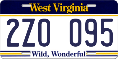 WV license plate 2ZO095