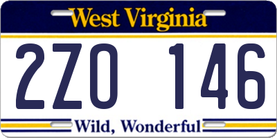 WV license plate 2ZO146