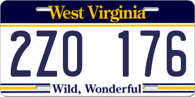 WV license plate 2ZO176