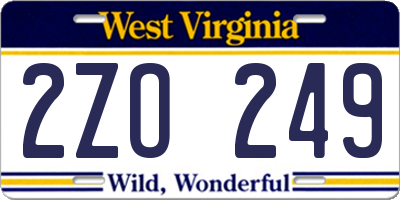 WV license plate 2ZO249