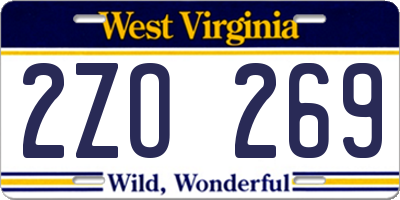WV license plate 2ZO269