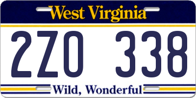 WV license plate 2ZO338